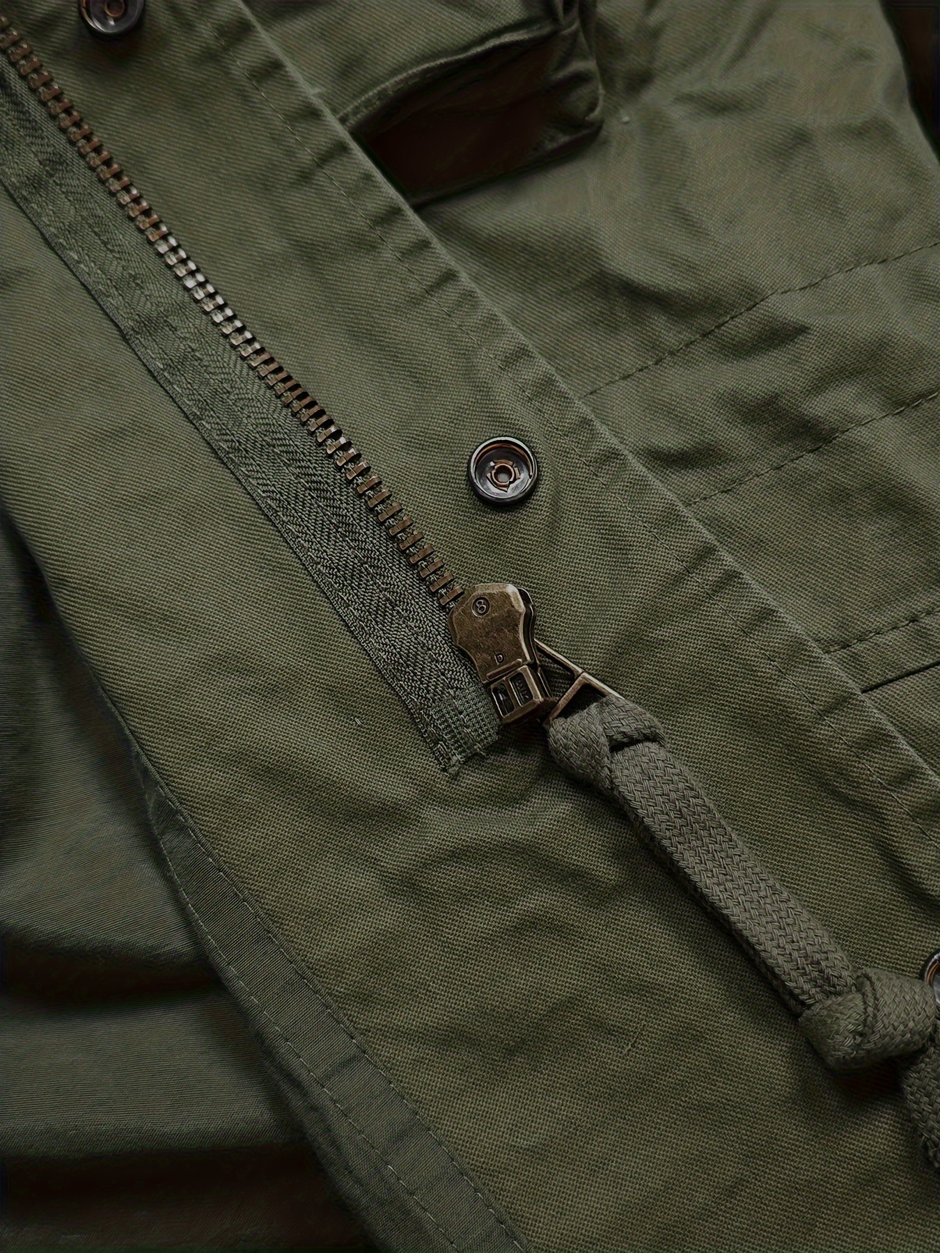 mens cotton retro collar zipper jacket m65 field - Temu South Africa