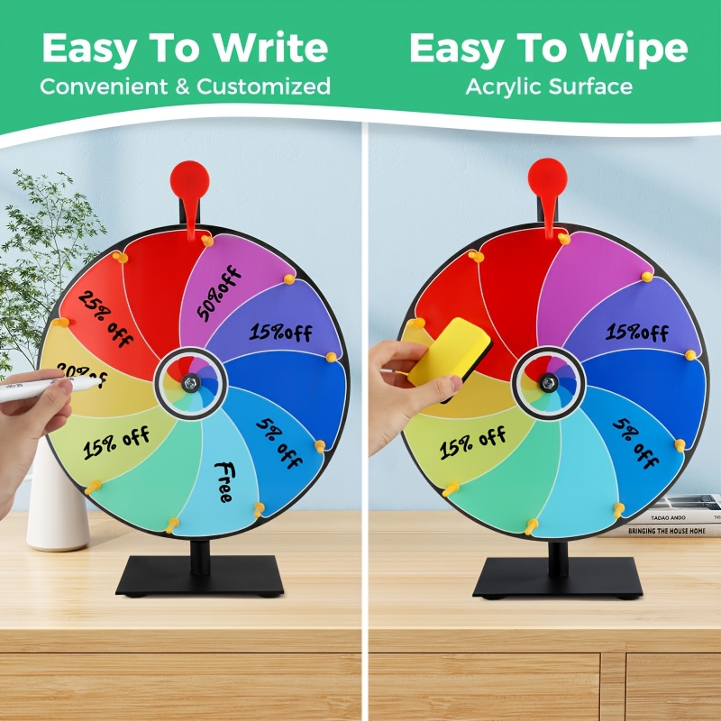 Spinning Prize Wheel, 12 Inch Heavy Duty Roulette Wheel