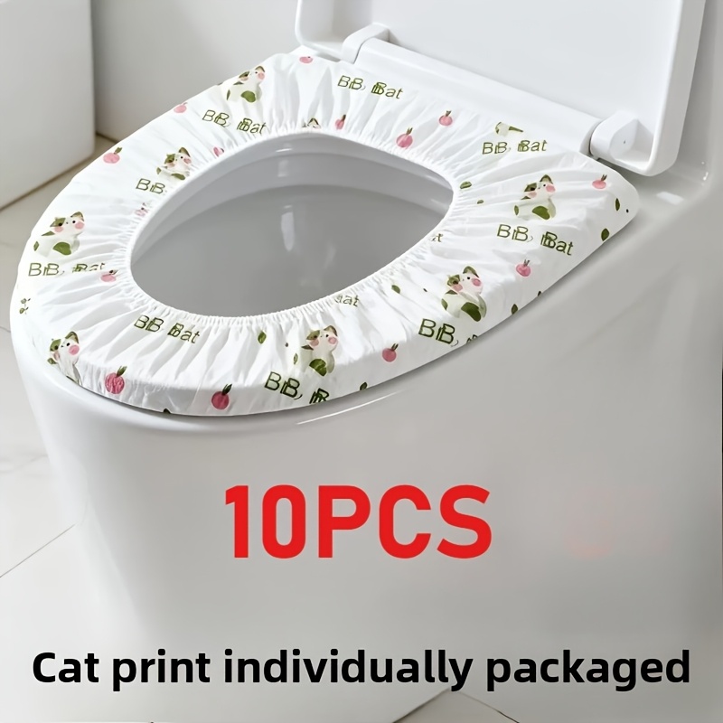 TEMU 10 unidades de tapetes desechables para inodoro para , almohadillas portátiles para inodoro para y hoteles, protectores de asiento de inodoro,