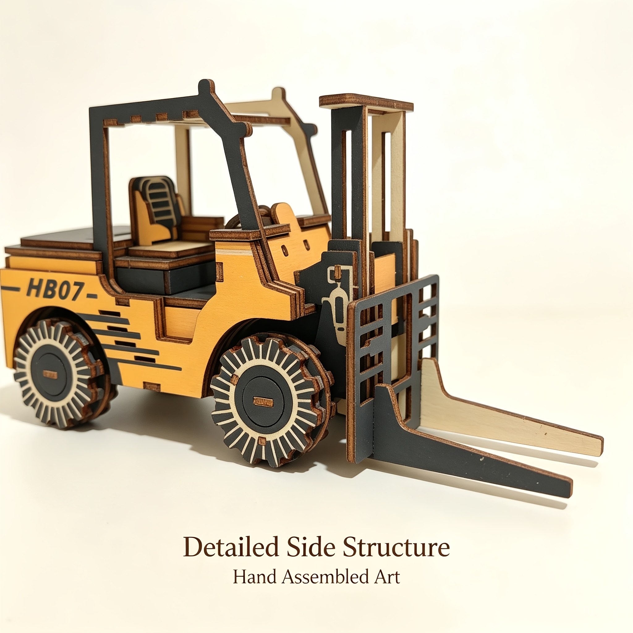 Wooden 3D Puzzle Model (Forklift) | Handmade Assembly