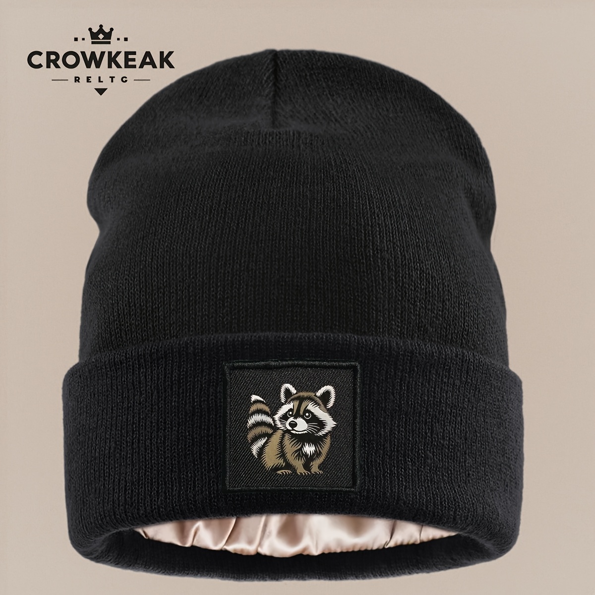TEMU Bear Etikett Druck Gepolsterter Hut, Herbst- und Winter-Stadtbezuglose Beanie, Bequeme Warme Schädelmütze, Winter-Skihut, PAPA Trucker Hut,
