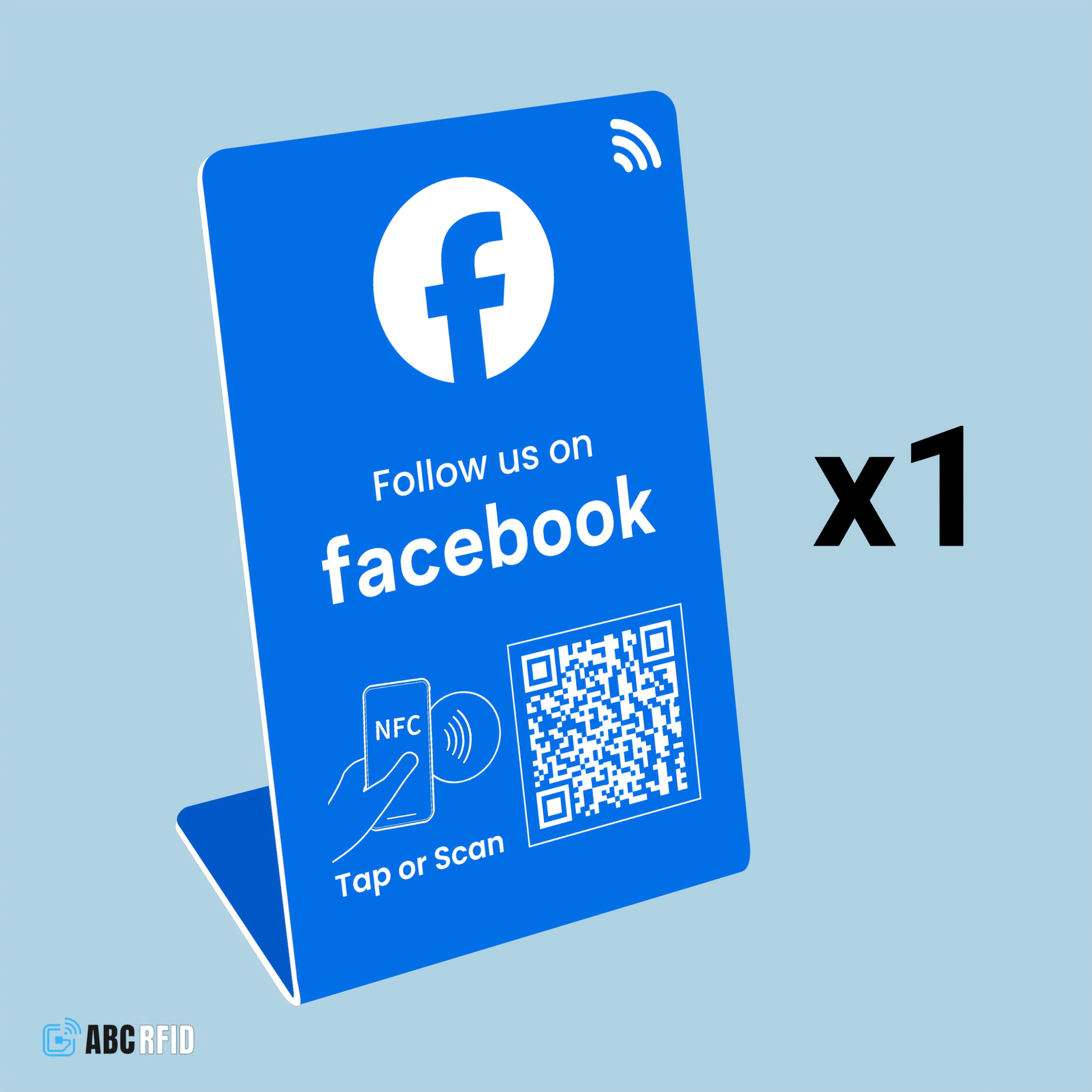 TEMU Présentoir NFC à tapoter et code QR "Suivez-", support d'évaluation pour Google, configuration facile avec des d'évaluation, parfait pour les