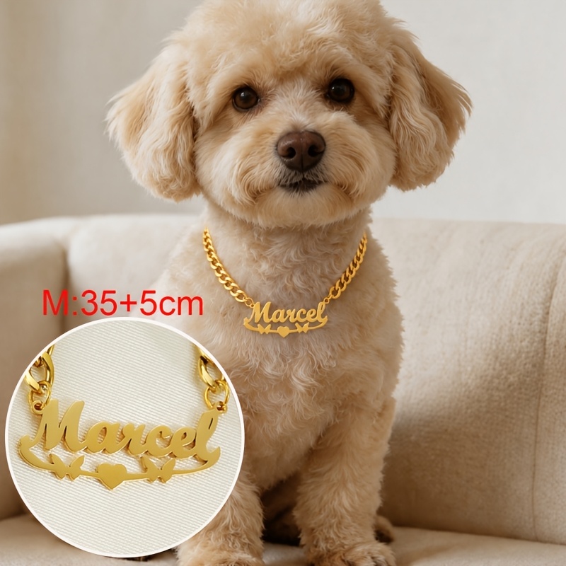 Custom Name Pet Necklace with Butterfly and Heart Pattern ID Tag