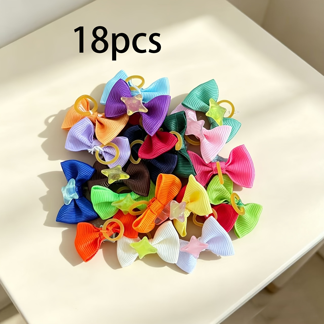 TEMU 18pcs Random Colors -the-dark Cute Star Hair Additions For Cats And Dogs, Pet Additions