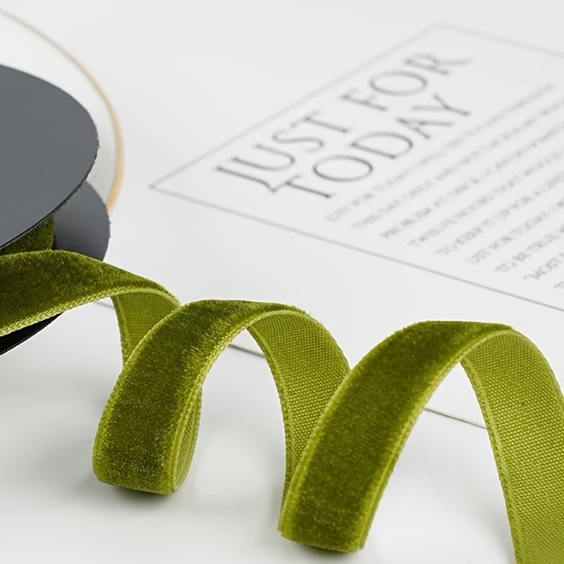 TEMU Nastro in velluto esclusivo natalizio da 4 iarde/confezione - Nastro in velluto a largo 10 mm, elegante tonalit� verde militare - per confezioni