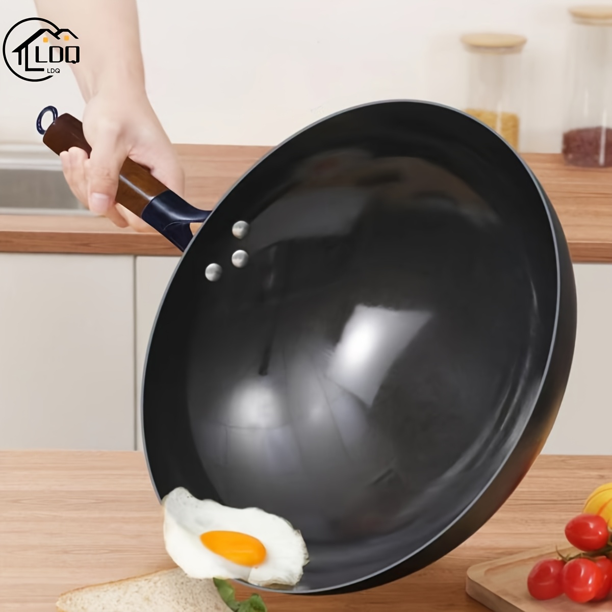 

Ldq 13-inch Cast Iron - Rust-resistant, No Coating, Round Bottom, Design For Home & Restaurant Use