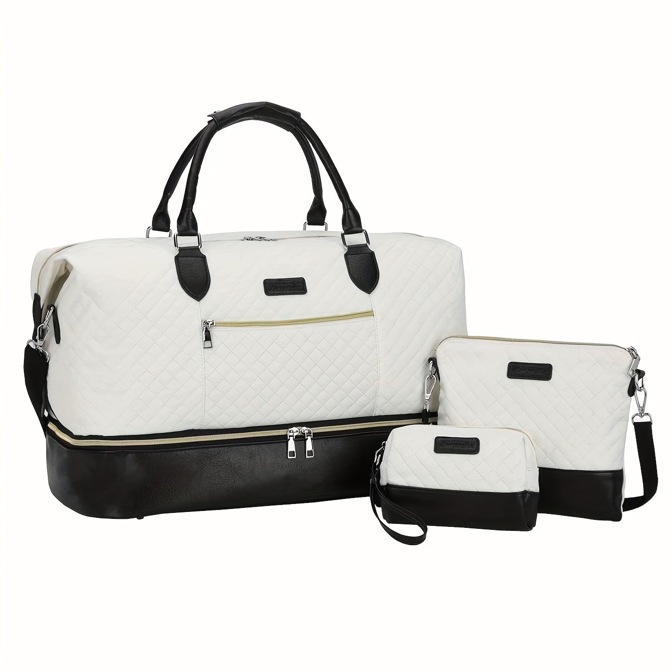 TEMU 3pcs Large-capacity Travel Bag Set: Compatible For For - Sporty Nylon Shoulder Bag, Crossbody Diagonal Bag & Toiletry With Shoe Compartment