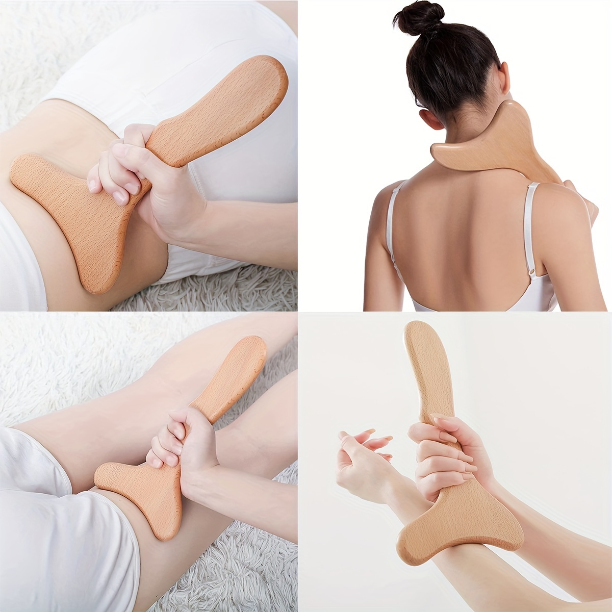 6 piece wooden massage tool set for body shaping fitness training manual battery free massage tools massage equipment details 2
