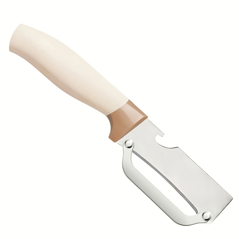 stainless steel fruit peeler multifunctional sugarcane peeler knife with wooden handle vegetable peeler for pineapple potato   gadgets