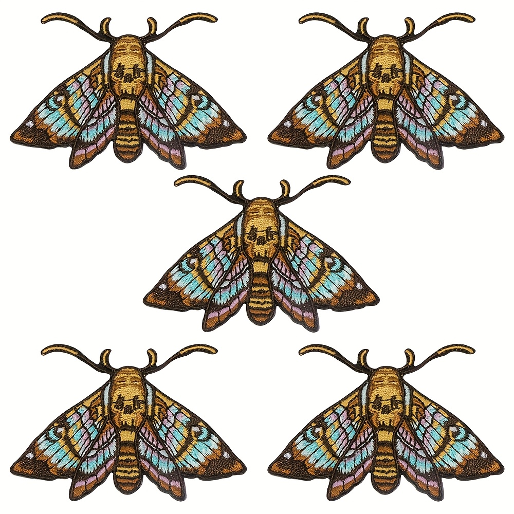 TEMU 5pcs Sew Or Iron-on Patch Vibrant Mixed Decorative Applique For Clothing And Fabric Decoration, Single Pack