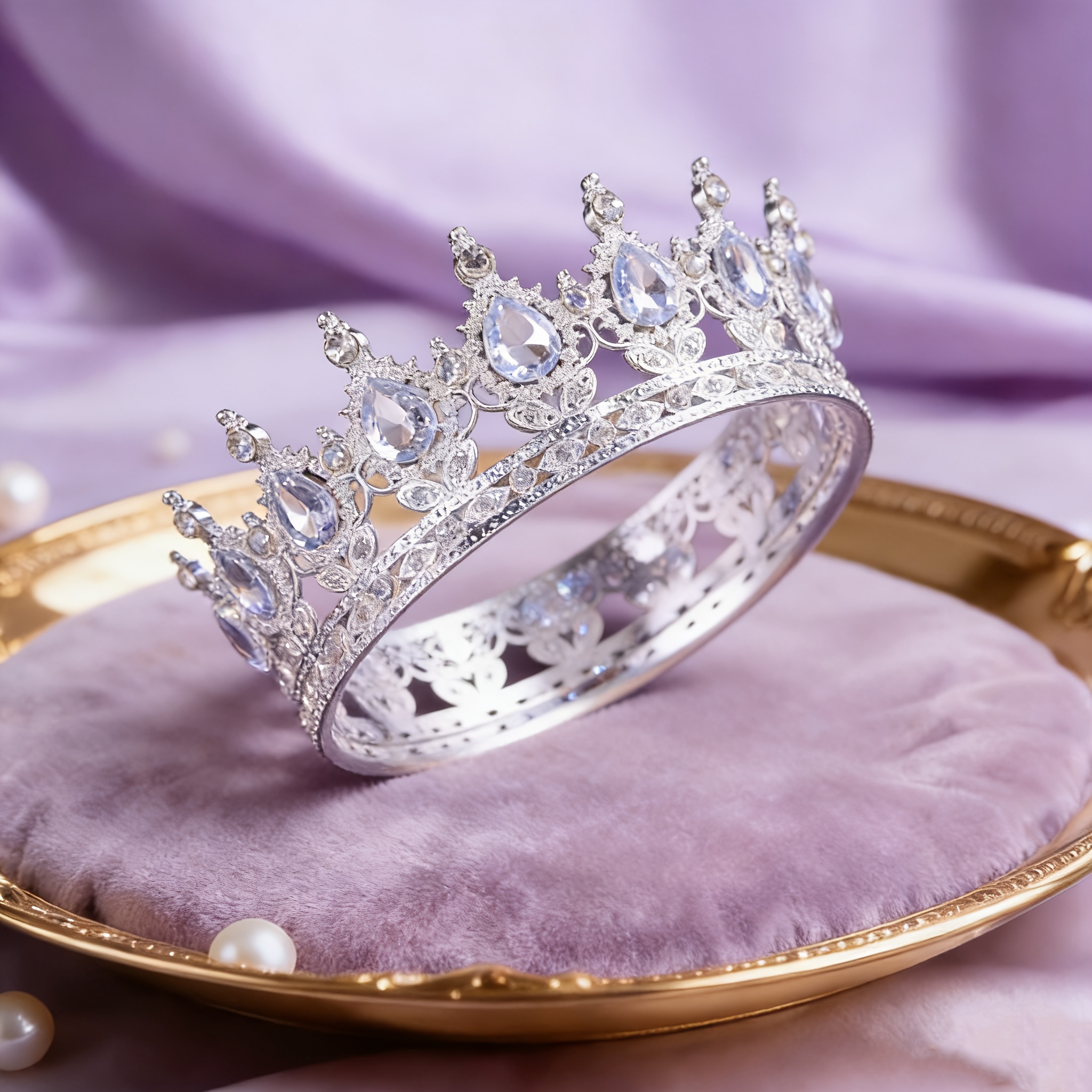 E-shop Eine elegante, vollständige Kreis-Kronen-Haarschmuck aus Legierung - ein ideales Geschenk für Vintage-Hochzeiten und Geburtstagsfeiern, die