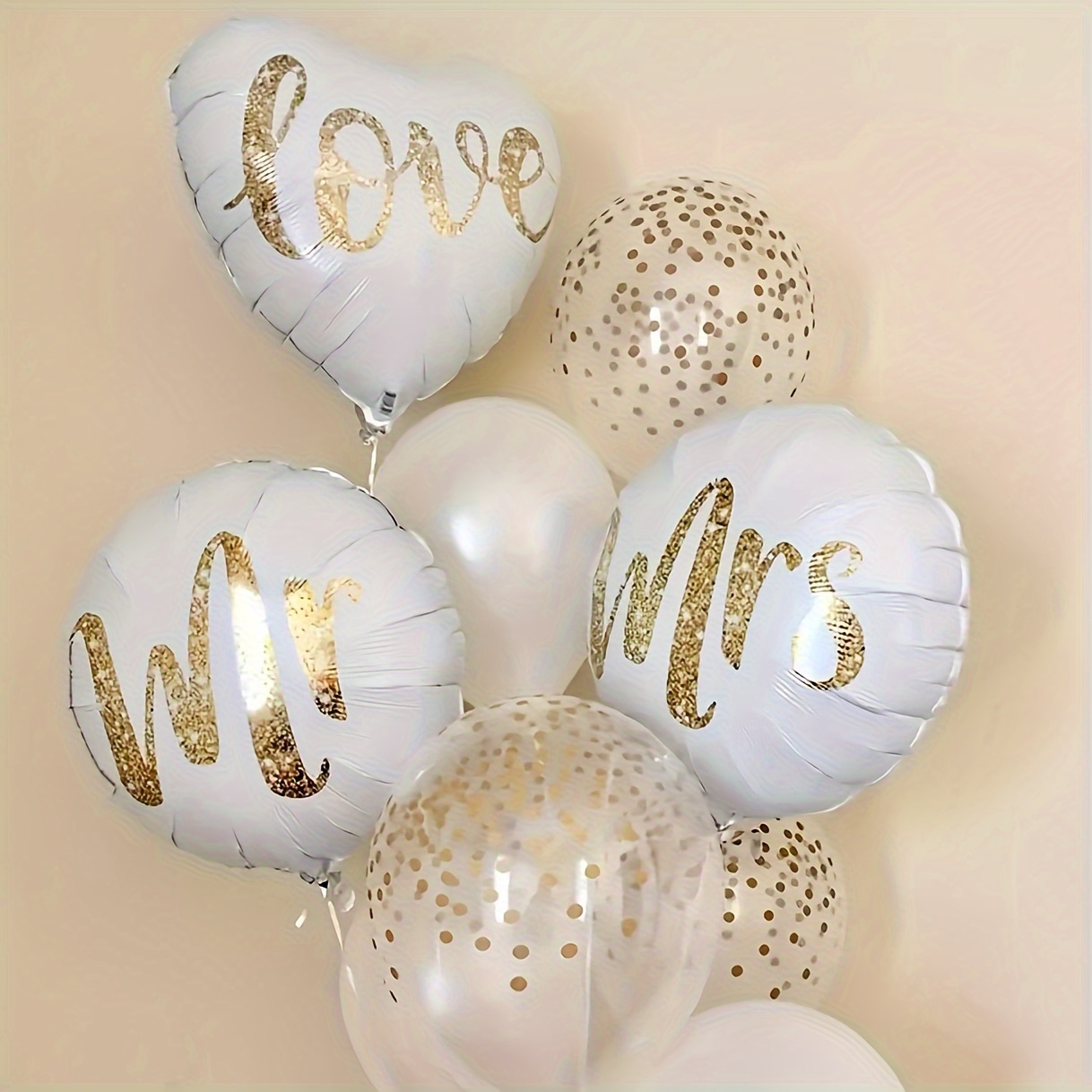 

9pcs Wedding Balloon Set, Mr & Mrs Love Balloons, Wedding Anniversary Photo Decoration Props, Bachelorette Party Decor Wedding Outdoor Arrangement