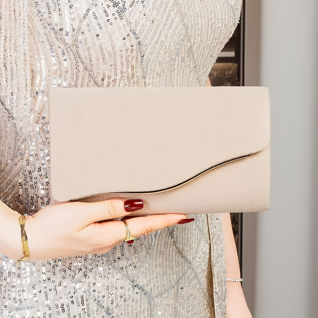 TEMU Elegant Lightweight Luxury Chain Clutch For Women, Perfect For Weddings, Parties, And Evening Eventsideal As A Handbag Or Accessory For Formal