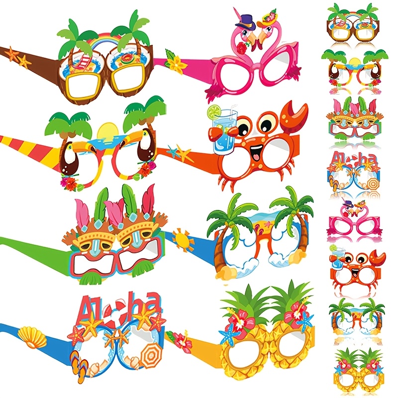 16pcs tropical party paper glasses large capacity Temu United