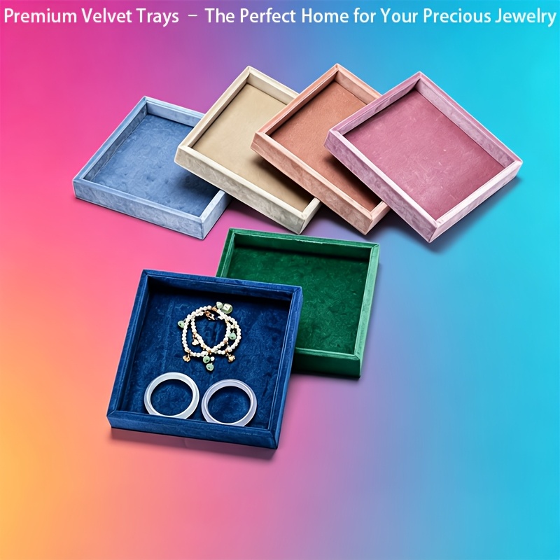 Multi-Color Velvet Jewelry Display Tray, Scratch-Resistant