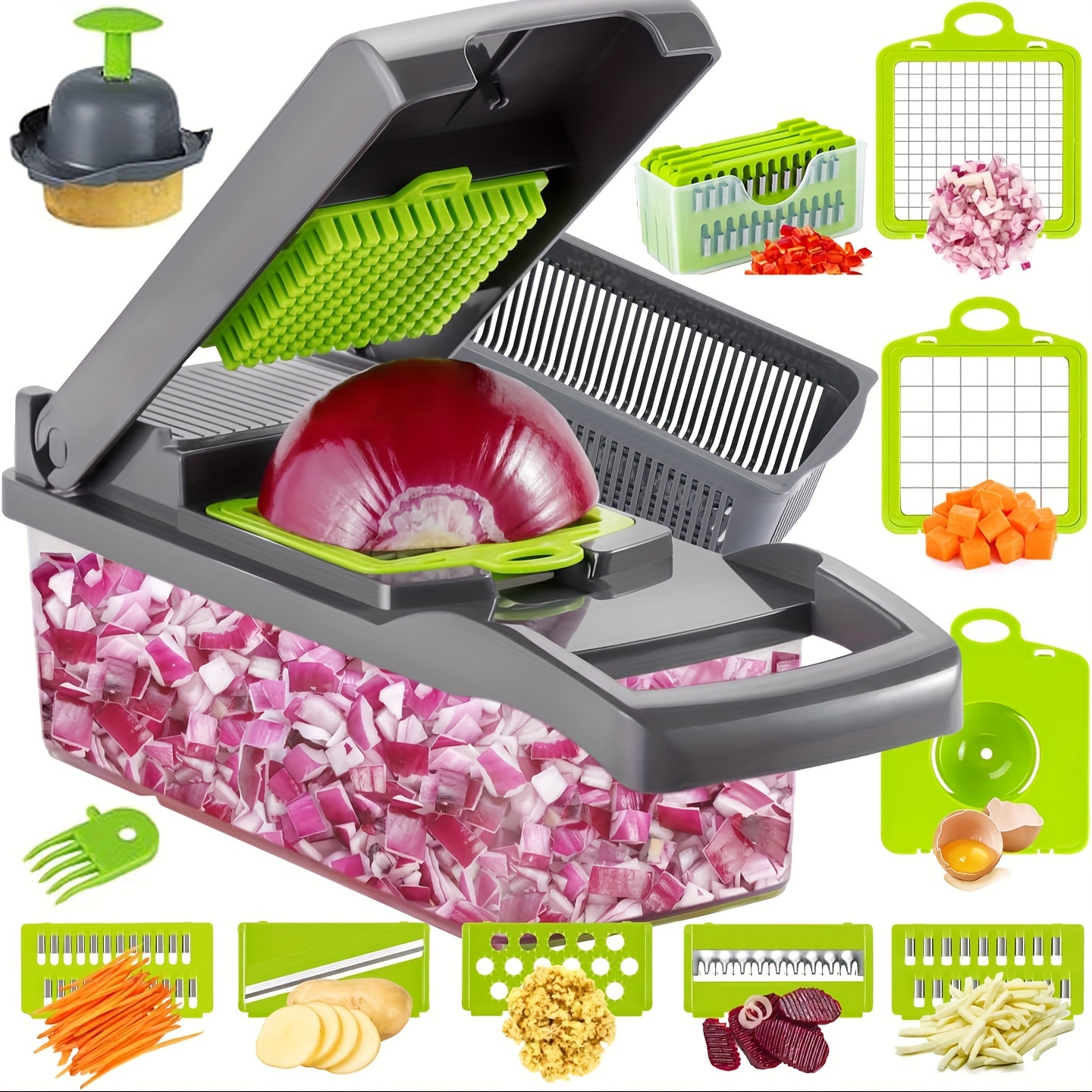 

15 X - , Multifunctional For Potatoes, Tomatoes, Vegetables, Strainer , 8 Blades, Vegetable , Onion Grater, Dicer, Dicing, , Household And Utensils