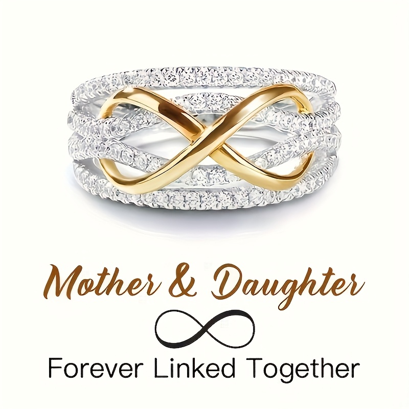 925 Silver Plated Infinity Hollow Zirconia Ring for Women