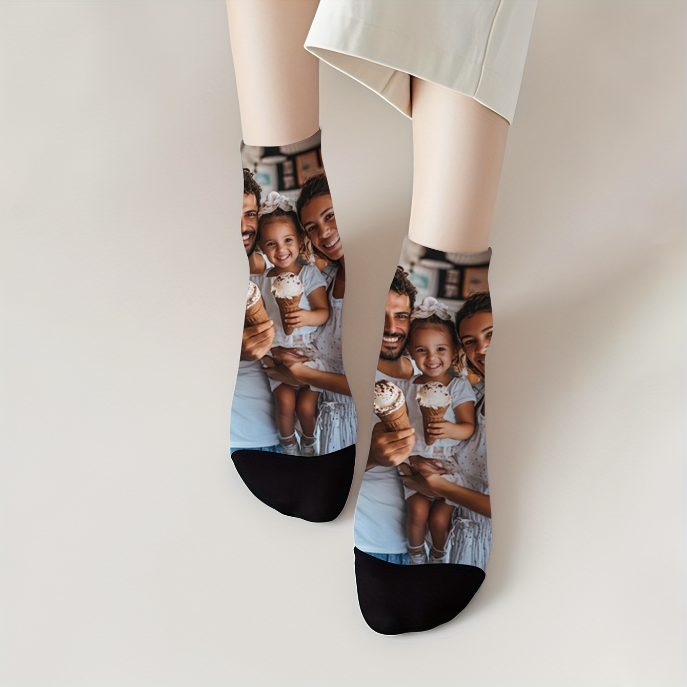 TEMU 1 Pair Of Custom Photo Short Socks – Personalized , Fun And Colorful Patterns, Unique And , Made From, Hand Wash Only, Perfect For Gifts Or