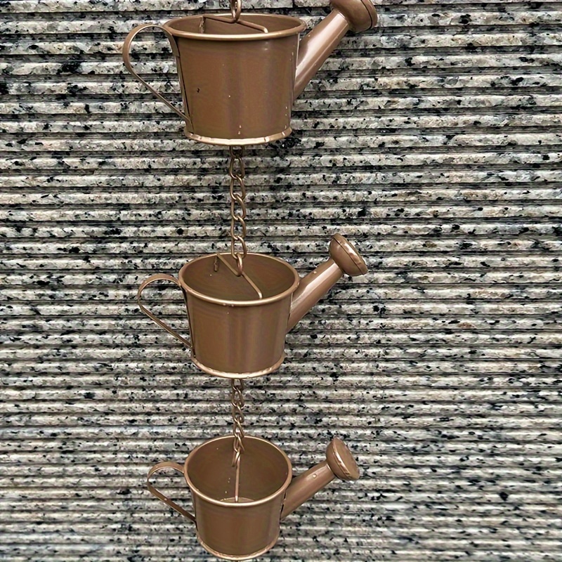 

Classic Watering Can Rain Chain Decoration, Ceiling Mount Rain Chime , Outdoor Artistic Iron Craft For Garden Wall Decor, Ideal For New Year's Day And Holidays