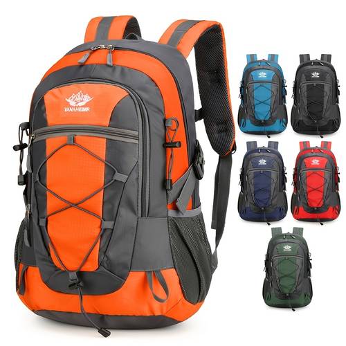 large capacity hiking backpack multi layer and multi pocket unisex storage bag can hang hiking poles multi purpose anti theft and multifunctional backpack sports and fitness handbag suitable for outdoor sports commuting vacation etc