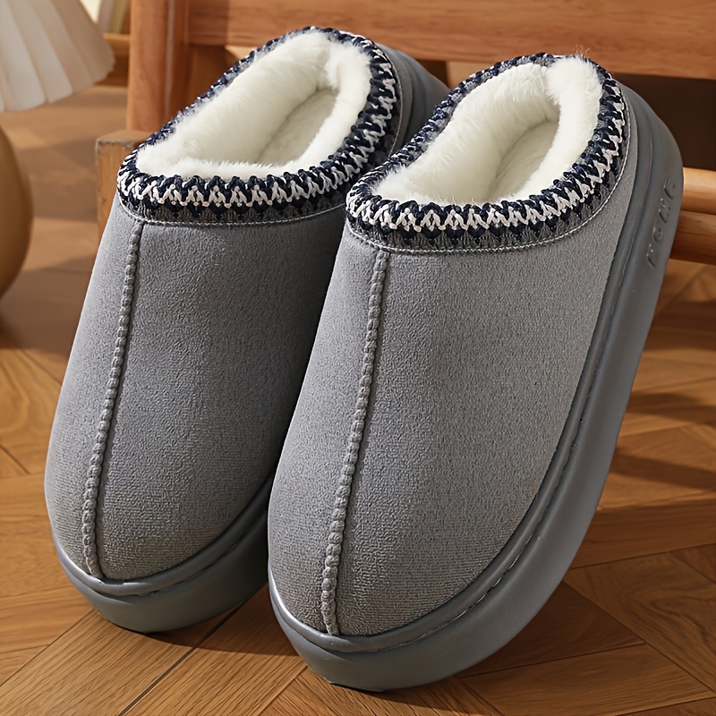item picture mens womens slip on winter slippers soft indoor outdoor house shoes with cushioned eva sole warm lining slip   for home   unisex cold weather footwear   construction ideal gift for couples indoor slippers   footwear classic slipon plush lined interior indoor footwear minimalist style durable construction comfortable footwear couples footwear plush     easierurence seasonal   office footwear