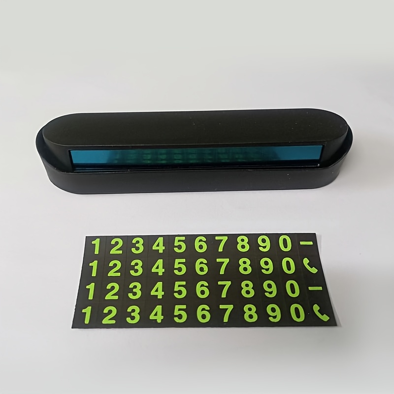 Temporary Parking Space Number Plate For Car Interior, Glowing Number Display, Durable Plastic Car Dashboard Phone Number Plate, , Car Decoration, Universal For Cars
