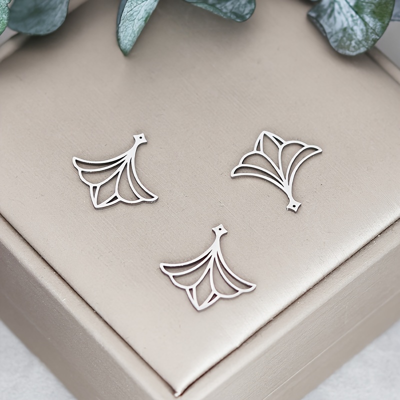 TEMU 3 pièces Pendentifs Fleurs en Acier Inoxydable 201, Charms Minimalistes pour Création de Bracelets et DIY