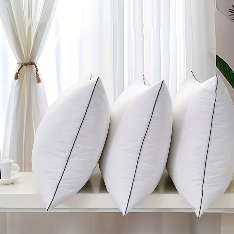4pcs Set Luxury Hotel, Guesthouse, Dormitory, and Home Use Bed Pillows, White. Suitable for Modern Home, Travel, and Guest Rooms. Ideal for Back/Side Sleepers. Neck Support Bed Pillows. High-Quality Sleep-Specific Firm Pillows. Hotel-Grade Pillows.