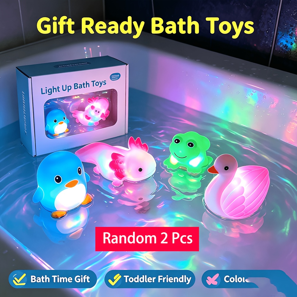 Temu – TEMU Attractive Flashing Floating Creature Baby Bath Toys Toddler Bath Toys Glowing Sensory Bathtub Toys Pool Toys Kids Shower Toys Lovely Float Toys