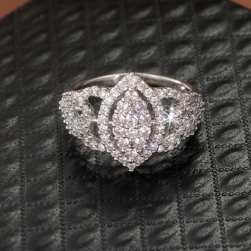Vintage Boho Copper Engagement Ring with Zirconia Inlay