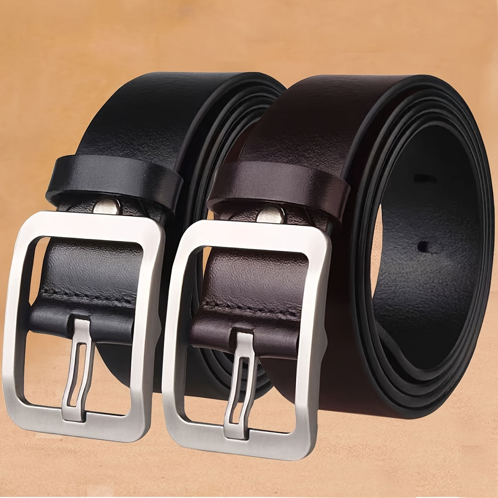 

Leather Belt, Soft Leather Pin Buckle Belt, Youth Cool Fashion Business Casual Pants Belt