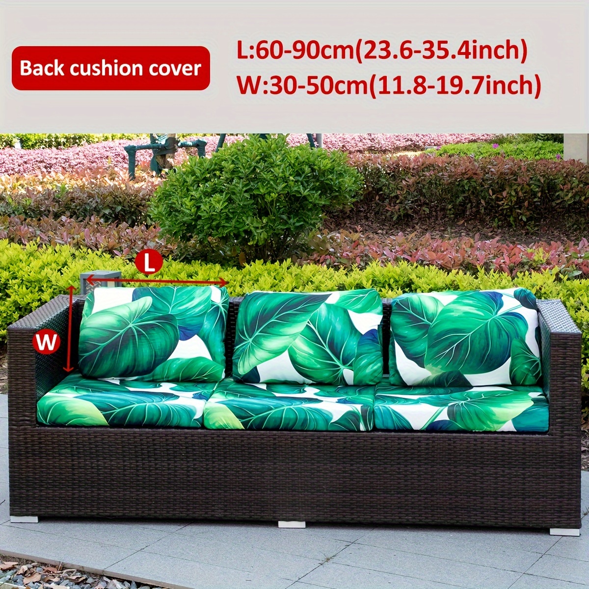 Image of [ Item] 1pc Spring/summer Outdoor Printed Green Leaf Sea Star Sofa Cushion Cover Protector For Furniture Home Decor ( 145gsm)