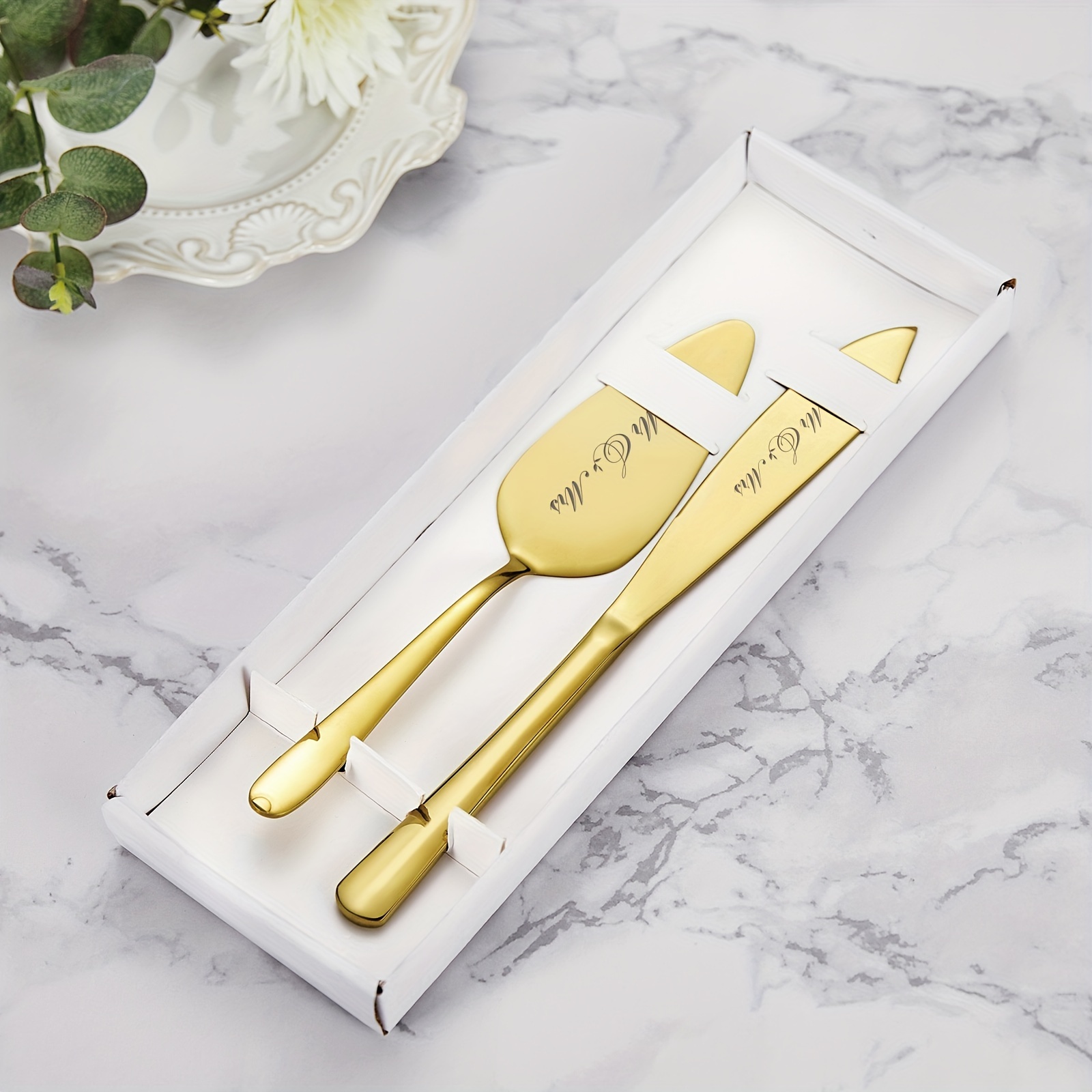 

Aw Bridal Wedding Cake Knife And Server Set, Cake Cutting Set For Wedding, Stainless Steel Cake Pie Serving Set Gift For Anniversary Birthday Parties
