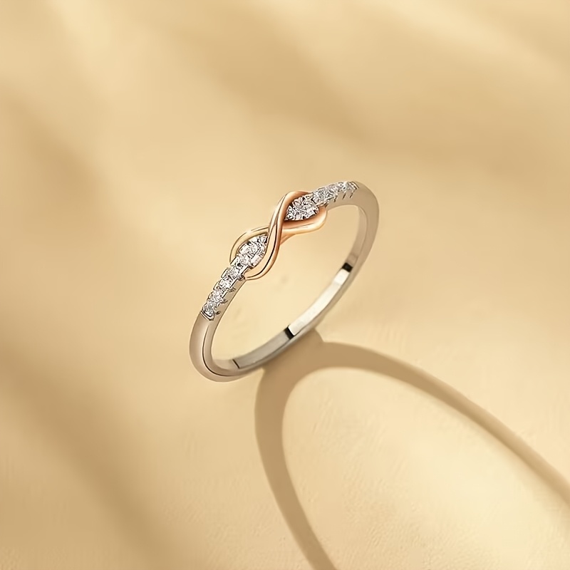TEMU Bague pour femme " 8" , influencer de mode facile, avec incrustée, bague pour femme à une seule rangée