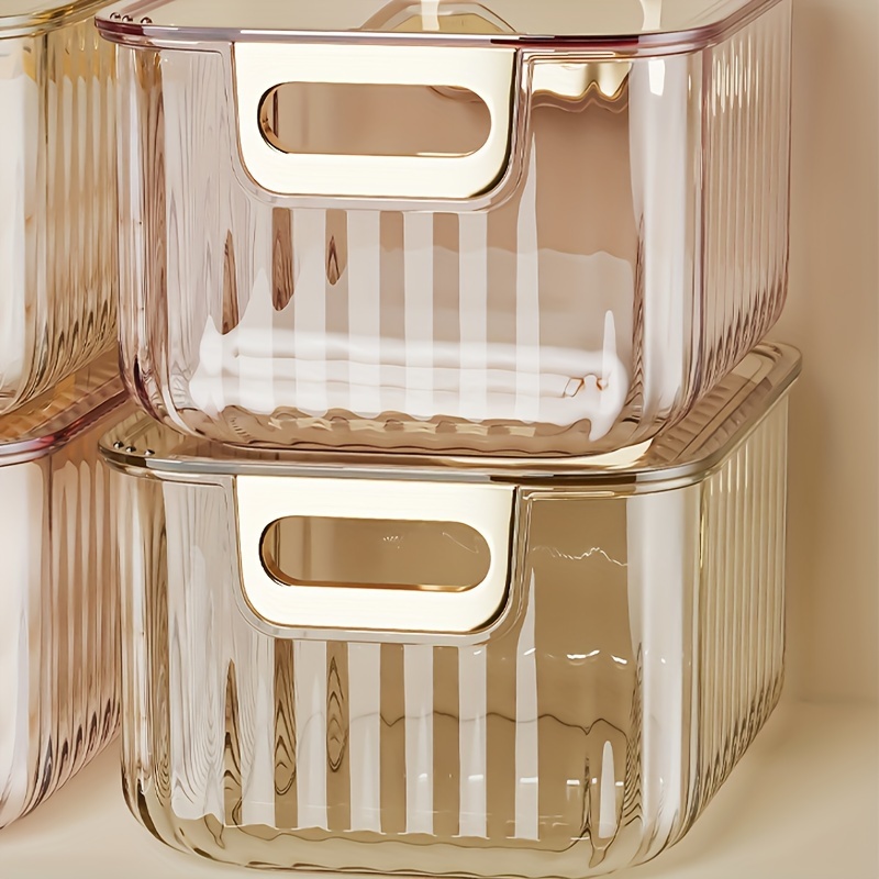 Acquista Organizzatore di contenitori per scatole di immagazzinaggio per  cassetti impilabili trasparenti in plastica per uso domestico