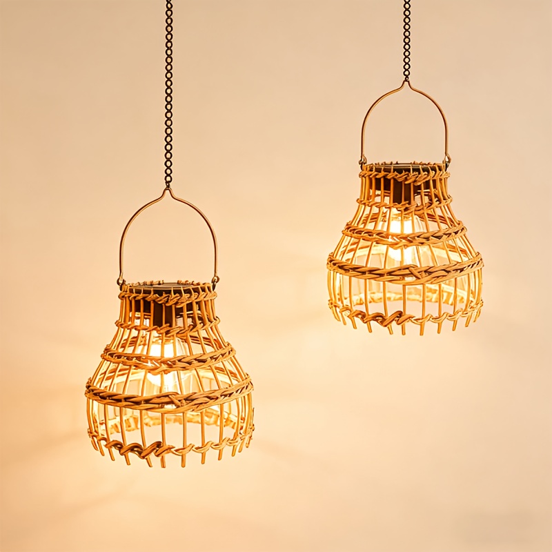 Image of 1/2pcs New Outdoor Solar Lantern, Upgraded Version Hanging Solar Lamp Outdoor Garden Metal Chandelier Decorative Lighting Solar Tree Light Suitable For Garden Patio Path