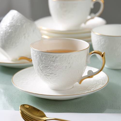 european style luxury high end painted gold embossed bone china coffee cup english tea tea cup with saucer with spoon cup a spoon 250ml 8 79fl oz