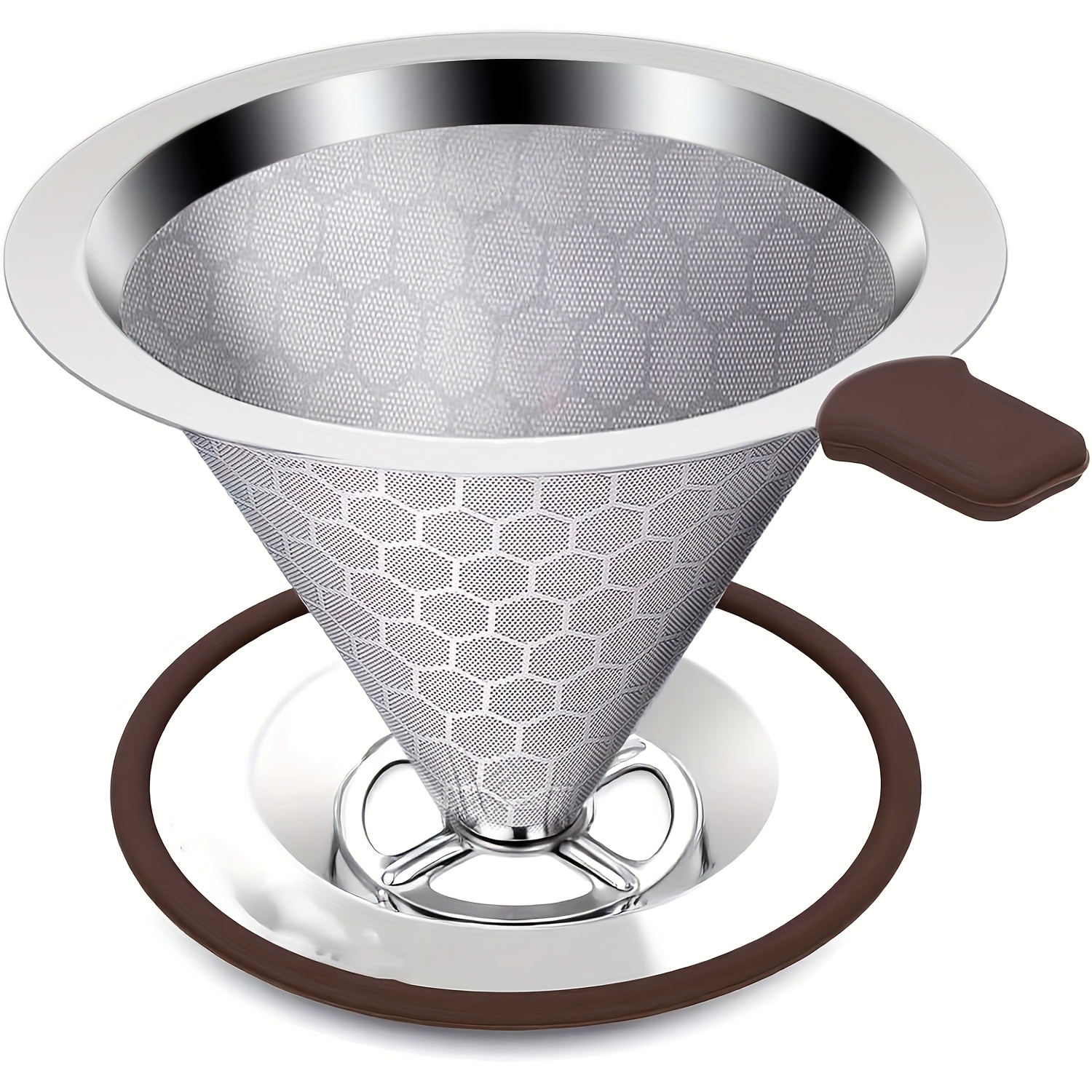 1PACK Pour Over Coffee Dripper, Stainless Steel Coffee Filter * Reusable  Coffee Filter, Metal 600 Mesh Strainer Coffee Maker Single Cup * 1-2 Cup