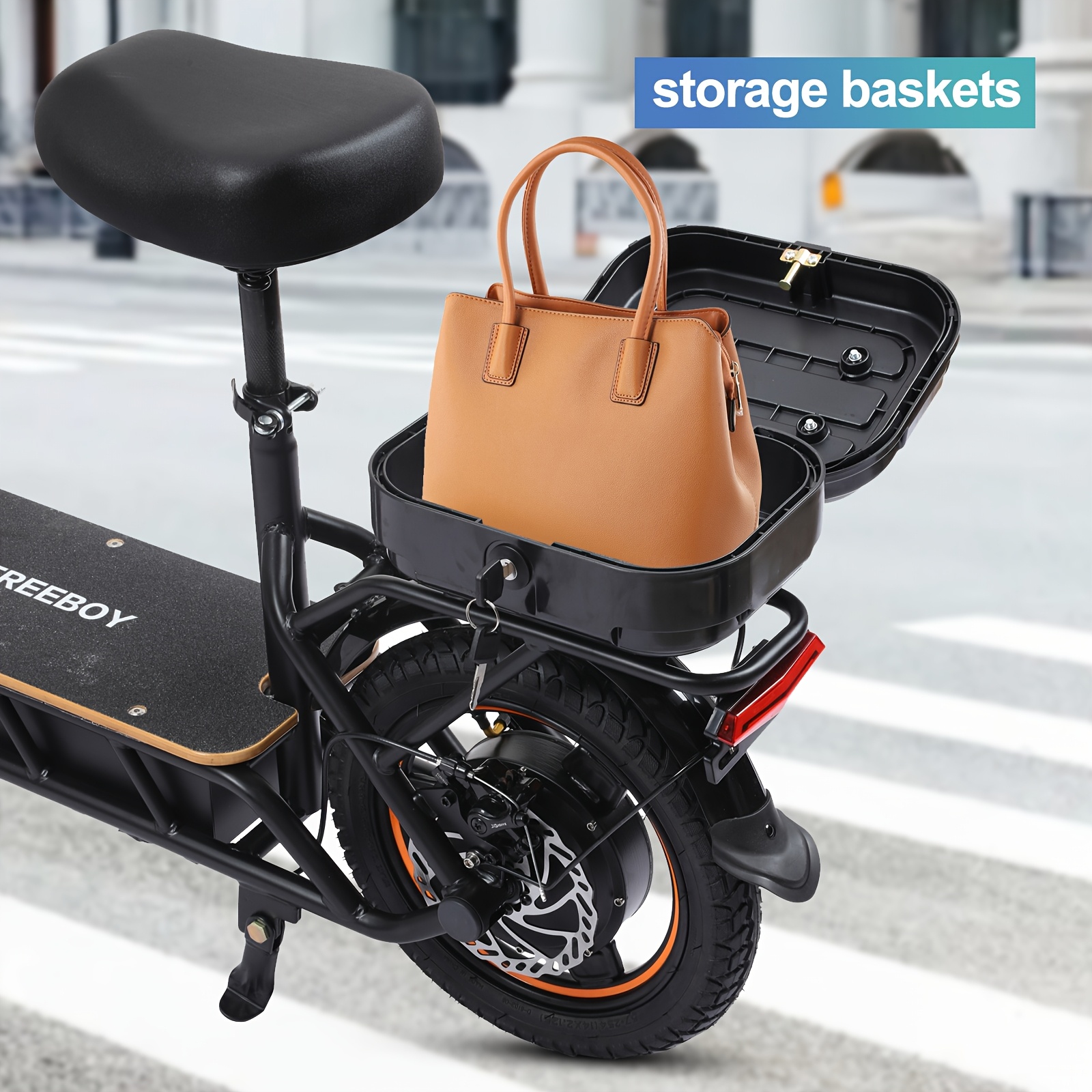 750w high speed brushless motor electric scooter with seat basket 29   range 20 mph   foldable design for commuting travel and daily use Product details 3
