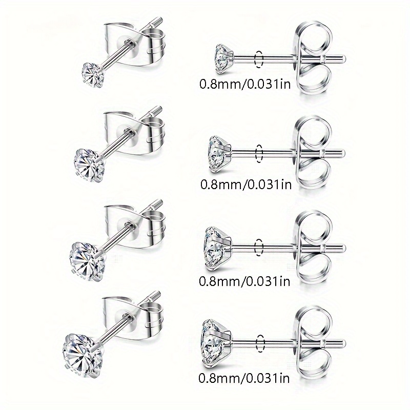 titanium stud earrings sensitive ears Temu