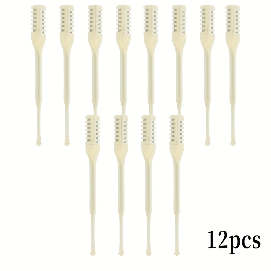 Image of 12pcs Double-sided Nose Hair Knife-hair Scraper Nose Hair Trimmer Scissors- Products-lots Of Gifts For Women-cheap-cheap Goods-fashionable Things For Girls