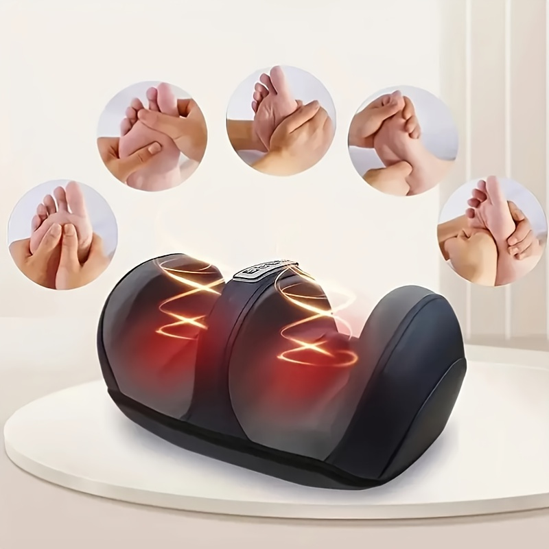 electric shiatsu foot massager with heat kneading massage   machine   plug 110v 130v plug powered unscented deep tissue massager for feet durable material without battery Product details 0