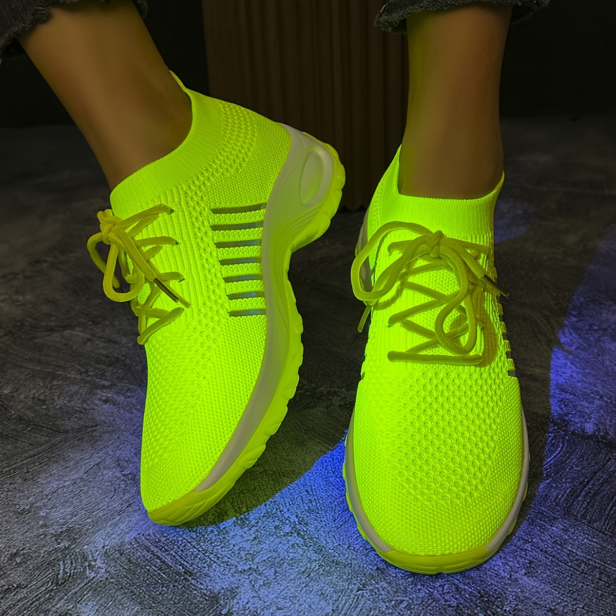 Casual Shoes Highlighter Yellow Sneakers YOUSNH Women's Fashion