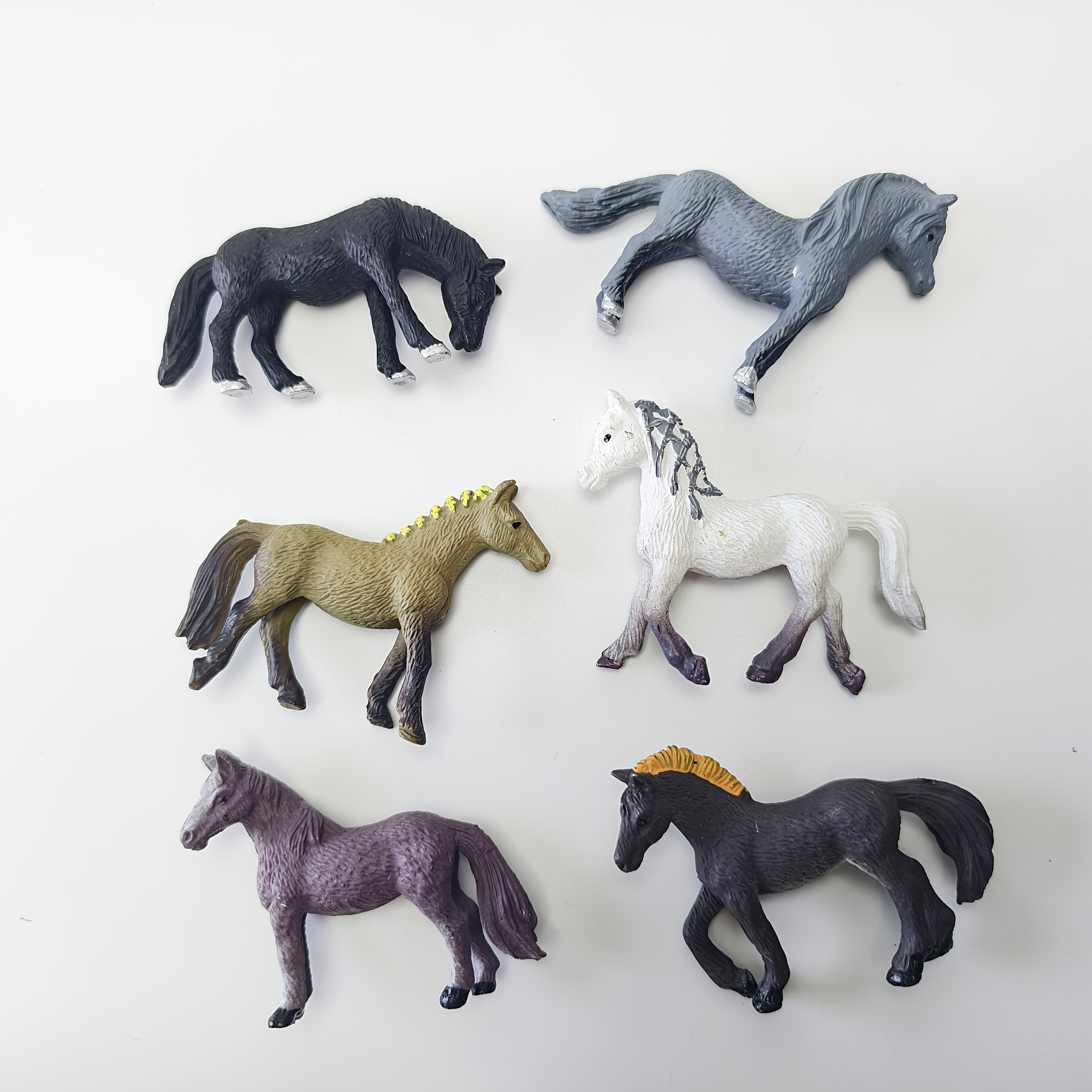 Image of 6pcs Simulation Farm Pony Animal , Miniature Farm Animal Toys, Educational Toy Set, Children's Birthday Gift, Christmas Gift
