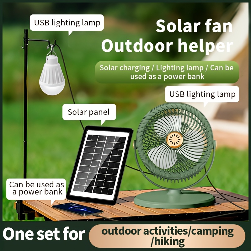 USB Charging Home Floor Fan, Solar Floor Fan, Outdoor Solar Charging Electric Fan, Retractable Floor Fan, Long-lasting and Durable Fan, Suitable for Home Living Rooms and Outdoor Camping