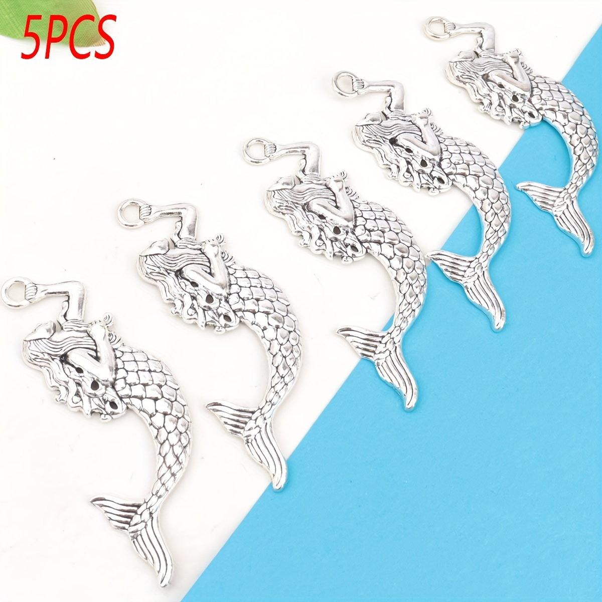 E-shop 5/20 Meerjungfrau Halsketten Anhänger im Antik-Stil, Exquisite und elegante Ornamente für Kleidung, , Schlüsselanhänger, geeignet für die