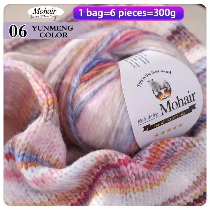 TEMU Gradient Dyed Colorful Zebra Pattern Yarn Balls For Hand Knitting Materials, Suitable For Making Fashionable Sweaters, Coats, Shawls, Trench