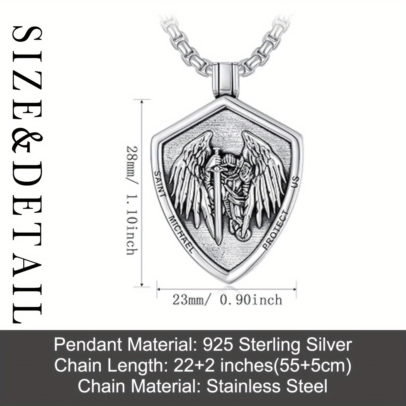 Guardian Shield Sword Medal Pendant - Hanging Display