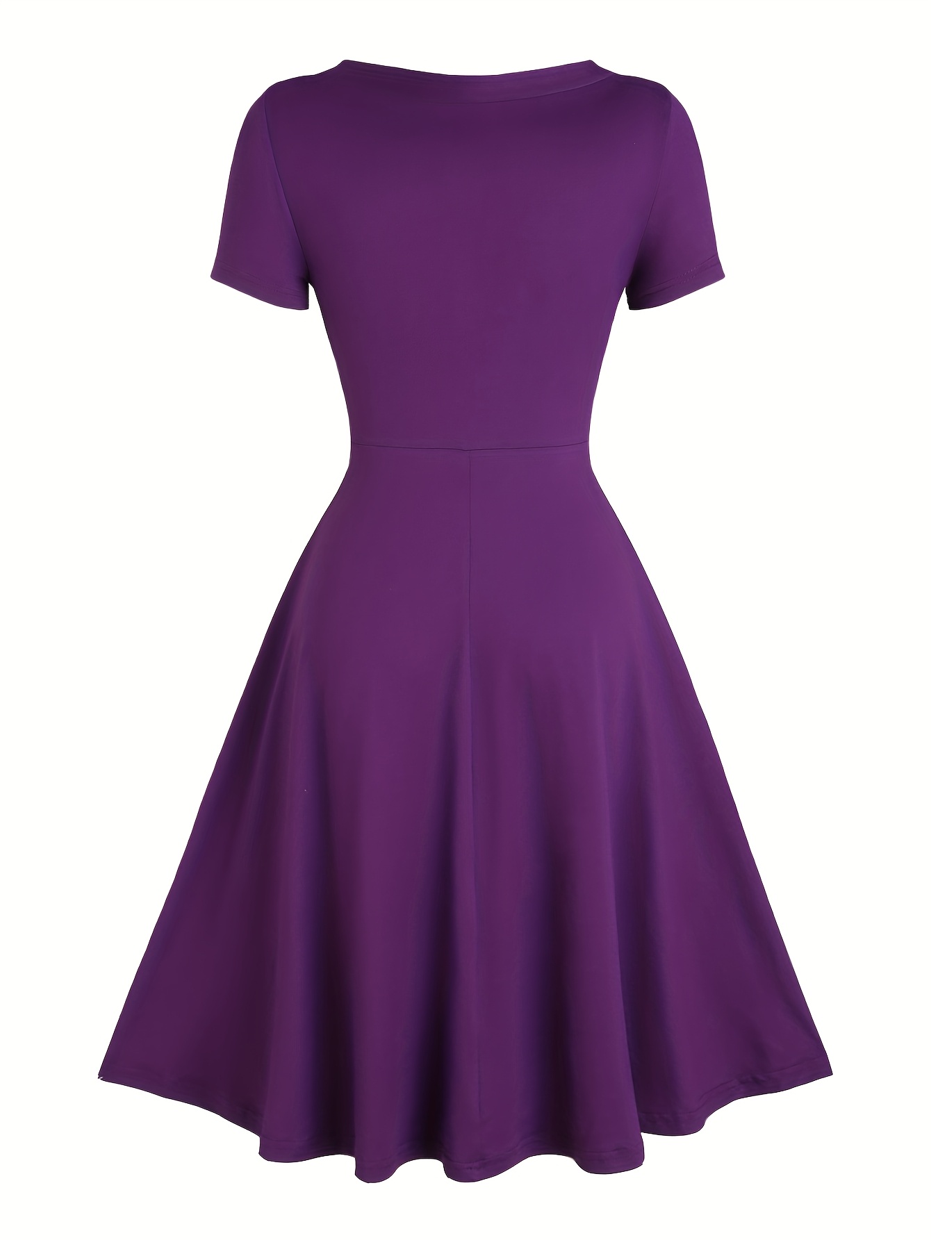 open lace back dress Dark purple dress with collar and front buttons  GUNTINA