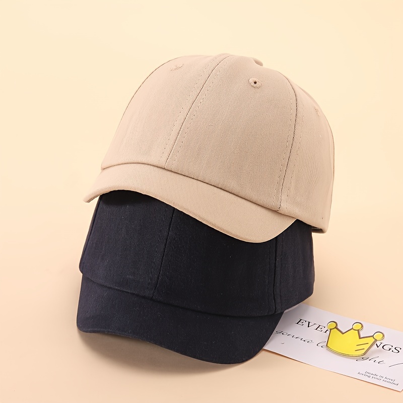 

1pc Toddler Baby Plain Outdoor Uv Protection Baseball Cap, Adjustable Soft Cotton All Seasons Duckbill Hat, For Boys And Girls, Ideal Choice For Birthday Gift